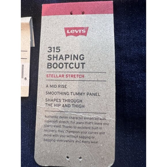 Levi's Women 315 Shaping Bootcut Mid Rise Zip Fly Stretch Jeans 18W Dark Blue - Picture 14 of 16